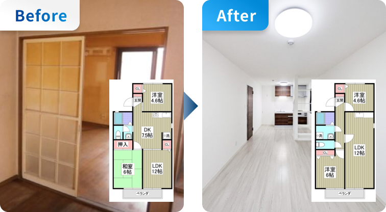間取り変更 Before/After