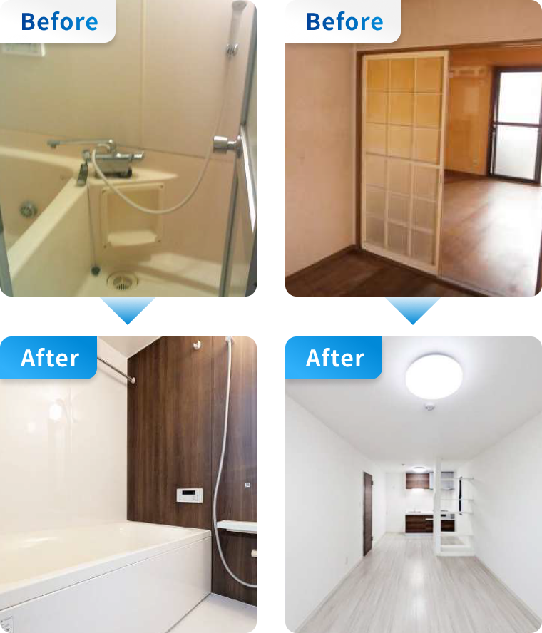 内装工事のBefore/After施工事例